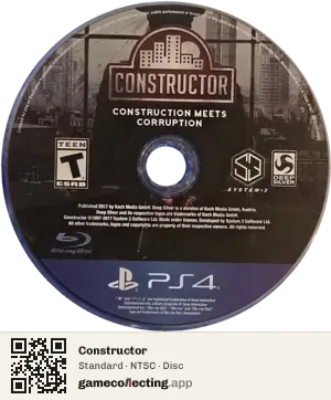 Constructor PlayStation 4, NTSC disc