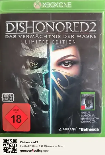 Dishonored 2 Xbox One, Germany box front
