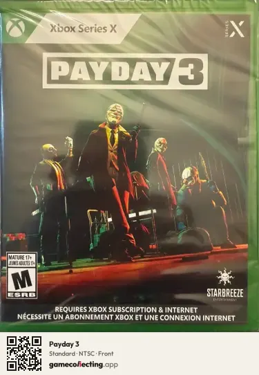 Payday 3 Xbox Series X, NTSC box front