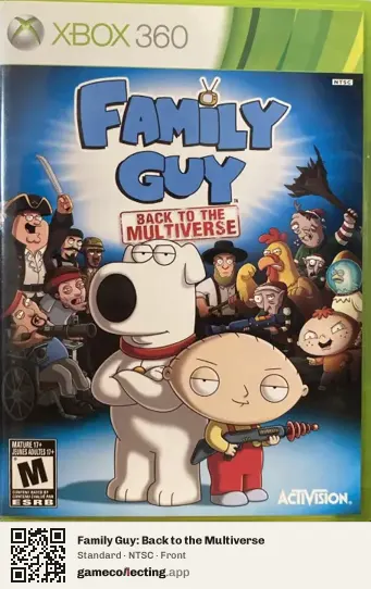 Family Guy: Back to the Multiverse Xbox 360, NTSC box front