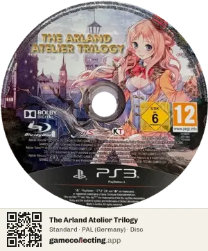 The Arland Atelier Trilogy PlayStation 3, PAL disc