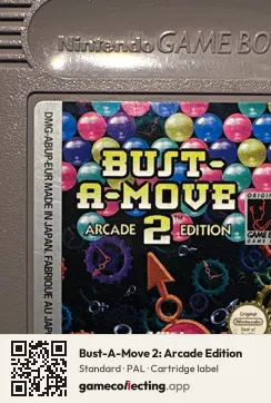 Bust-A-Move 2: Arcade Edition Game Boy, PAL cartridge label