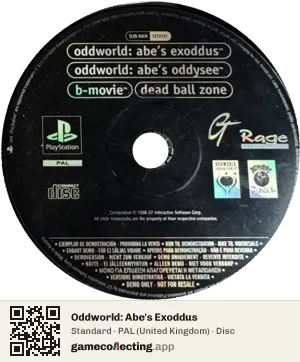 Oddworld: Abe's Exoddus PlayStation, PAL disc