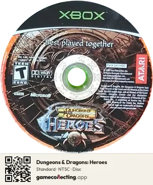 Dungeons & Dragons: Heroes Xbox, NTSC disc
