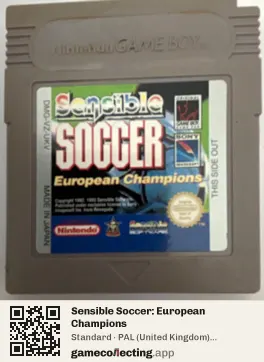 Sensible Soccer: European Champions Game Boy, PAL cartridge label