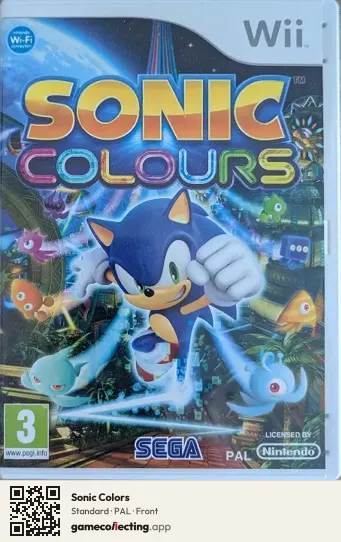 Sonic Colors Nintendo Wii, PAL box front