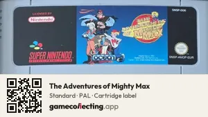 The Adventures of Mighty Max Super Nintendo Entertainment System, PAL cartridge label