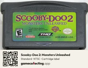 Scooby-Doo 2: Monsters Unleashed Game Boy Advance, NTSC cartridge label