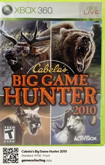 Cabela's Big Game Hunter 2010 Xbox 360, NTSC box front