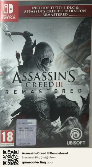 Assassin's Creed III Remastered Nintendo Switch, Italy box front