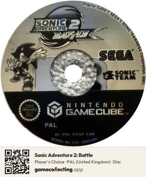 Sonic Adventure 2: Battle Nintendo GameCube, PAL disc