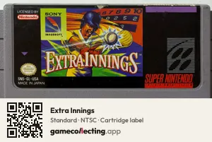 Extra Innings Super Nintendo Entertainment System, NTSC cartridge label