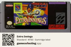 Extra Innings Super Nintendo Entertainment System, NTSC cartridge label