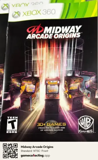 Midway Arcade Origins Xbox 360, NTSC box front