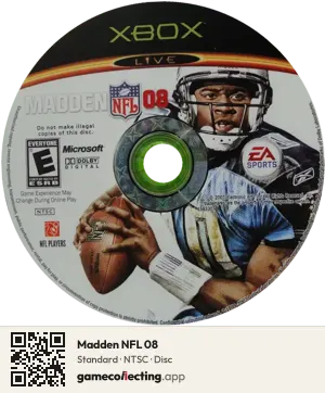 Madden NFL 08 Xbox, NTSC disc