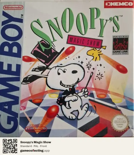 Snoopy's Magic Show Game Boy, PAL box front