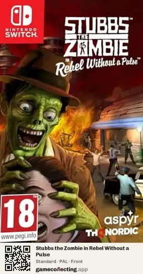 Stubbs the Zombie in Rebel Without a Pulse Nintendo Switch, PAL box front