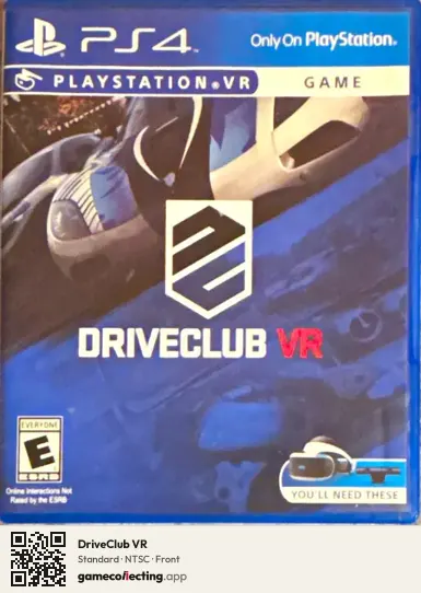 DriveClub VR PlayStation 4, NTSC box front