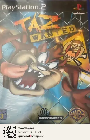 Taz: Wanted PlayStation 2, PAL box front
