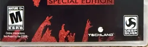 Dead Island: Riptide, the ESRB box on its front