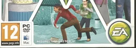 The Sims 3: Generations, the USK square on its front
