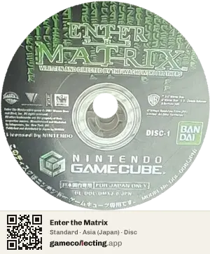Enter the Matrix Nintendo GameCube, Asia disc