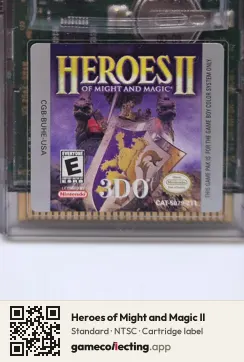 Heroes of Might and Magic II Game Boy Color, NTSC cartridge label
