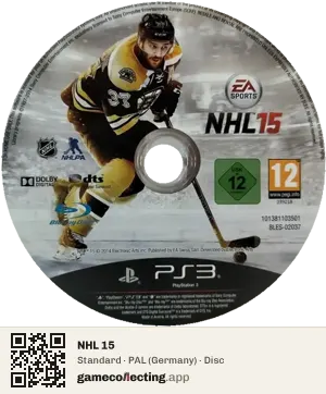 NHL 15 PlayStation 3, PAL disc