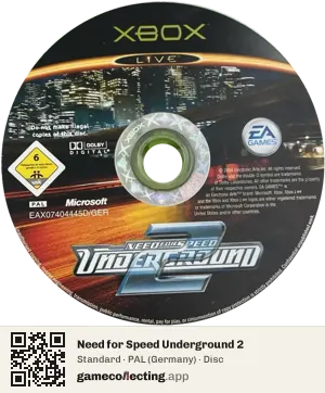 Need for Speed Underground 2 Xbox, PAL disc