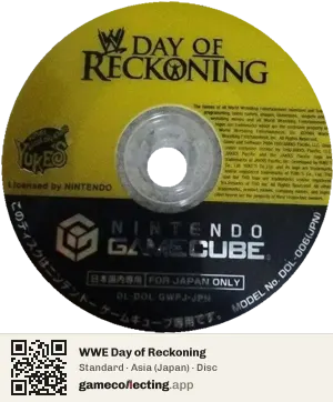 WWE Day of Reckoning Nintendo GameCube, Asia disc