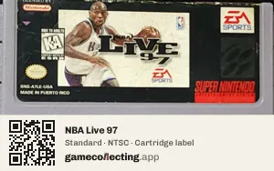 NBA Live 97 Super Nintendo Entertainment System, NTSC cartridge label