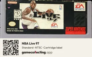 NBA Live 97 Super Nintendo Entertainment System, NTSC cartridge label