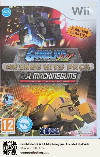 Gunblade NY & LA Machineguns: Arcade Hits Pack Nintendo Wii, PAL box front
