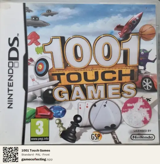 1001 Touch Games Nintendo DS, PAL box front