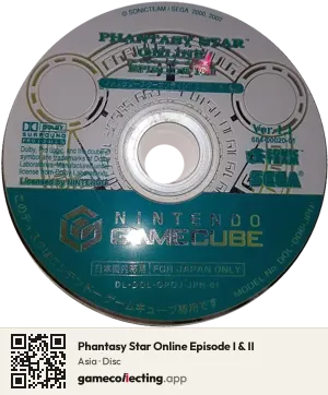 Phantasy Star Online Episode I & II Nintendo GameCube, Asia disc