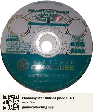 Phantasy Star Online Episode I & II Nintendo GameCube, Asia disc