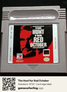 The Hunt for Red October Game Boy, NTSC cartridge label