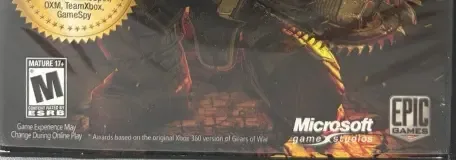 Gears of War, the ESRB box on its front