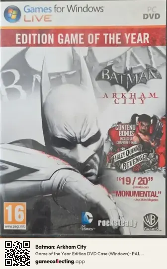 Batman: Arkham City Computer, France box front