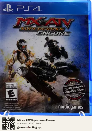 MX vs. ATV Supercross Encore PlayStation 4, NTSC box front