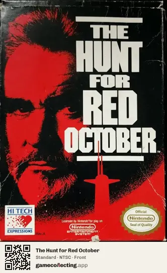 The Hunt for Red October Nintendo Entertainment System, NTSC box front