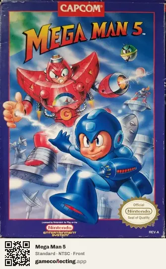 Mega Man 5 Nintendo Entertainment System, NTSC box front