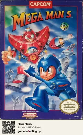 Mega Man 5 Nintendo Entertainment System, NTSC box front