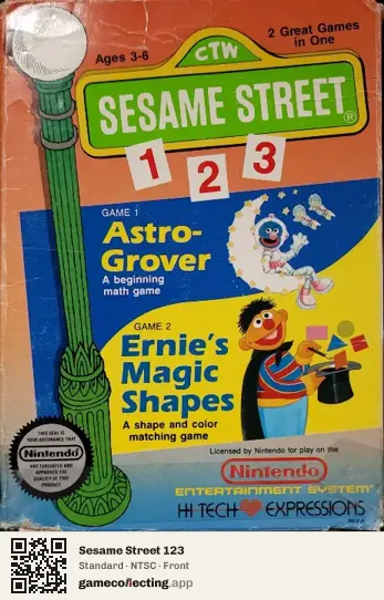Sesame Street 123 Nintendo Entertainment System, NTSC box front