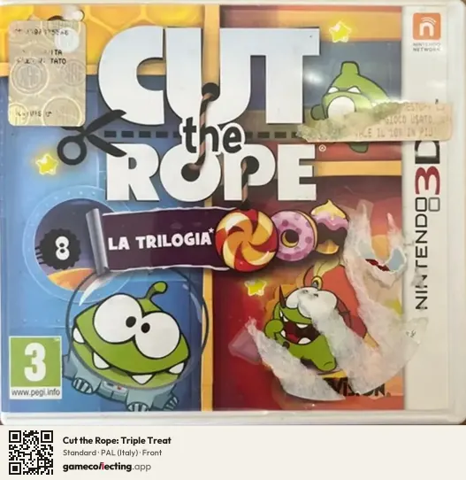 Cut the Rope: Triple Treat Nintendo 3DS, Italy box front
