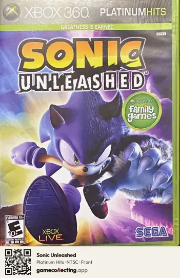 Sonic Unleashed Xbox 360, NTSC box front