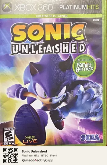 Sonic Unleashed Xbox 360, NTSC box front