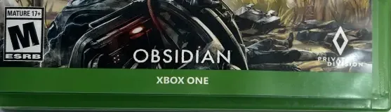 The Outer Worlds, the ESRB box on its front