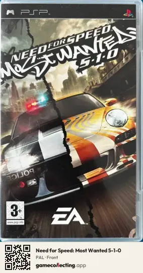 Need for Speed: Most Wanted 5-1-0 PlayStation Portable, PAL box front