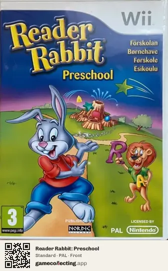 Reader Rabbit: Preschool Nintendo Wii, PAL box front